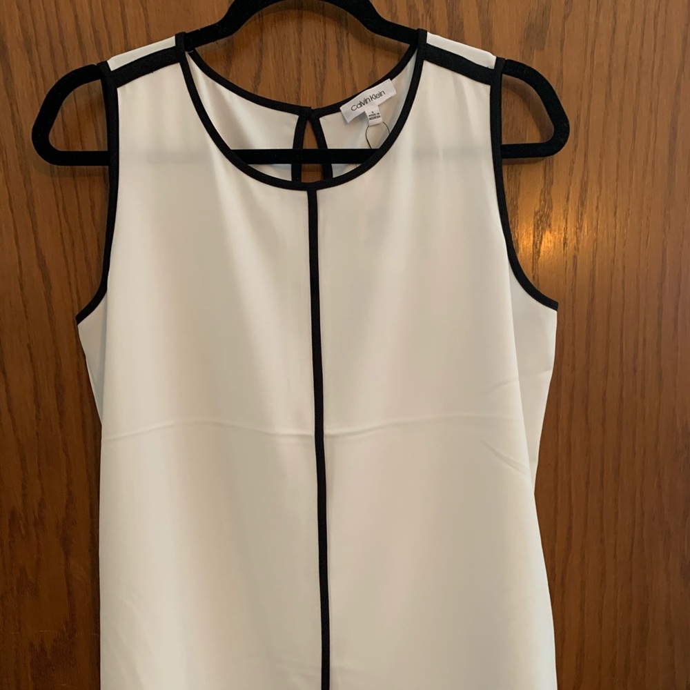 White with black trim Calvin Klein sleeveless top